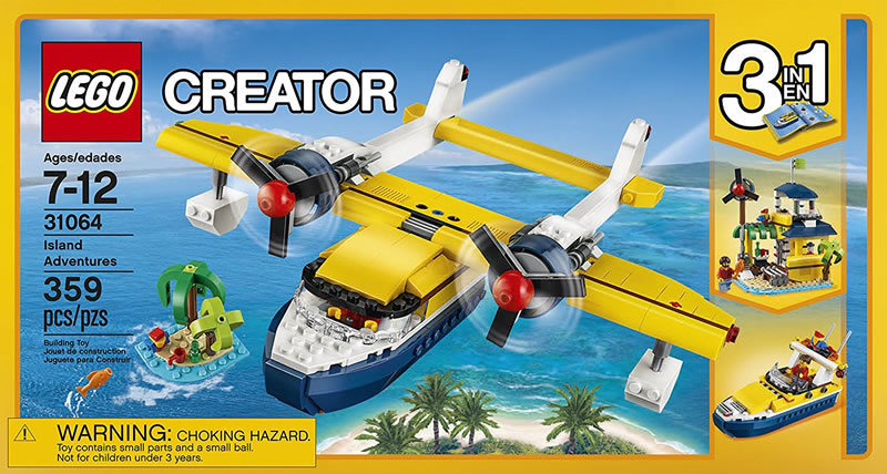 31064 ISLAND ADVENTURES seaplane lego creator NEW 3 in 1 legos set hut boat